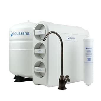 Aquasana SmartFlow™ Reverse Osmosis Water Filter System - High-Efficiency Under Sink RO Removes up to 99.99% of 90 Contaminants, Including Fluoride, Chlorine, and Lead - Oil Rubbed Bronze (ORB) Faucet