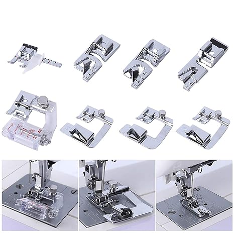 YICBOR 8 pcs Presser Feet Set Sewing Machine Foot Kit Compatible with Singer, Brother, Janome etc(Low Shank)