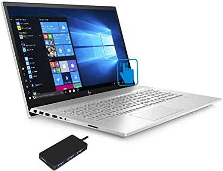 HP Envy - 17t (2020) 10th Gen Laptop (Intel i7-10510U 4-Core, 16GB RAM, 256GB m.2 SATA SSD   1TB HDD, GeForce MX250, 17.3" Touch Full HD (1920x1080), Fingerprint, WiFi, Bluetooth, Win 10 Pro)