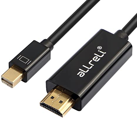 Mini DisplayPort to HDMI Cable aLLreLi 6ft [Optimal Chip Solution, Aluminum Shell] Thunderbolt to HDMI Cable for iMac, MacBook Pro, MacBook Air and PC - Black