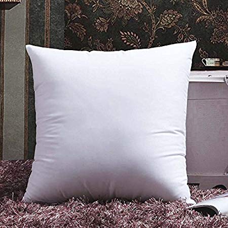 Throw Pillow Insert 18x18 inch,  1 Pack - Hypoallergenic Foam Stuffer - Standard Decorative Square / Sequin Couch Pillow Inserts for Indoor and Outdoor, White