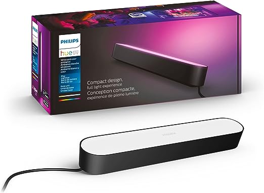 Philips Hue Play White & Color Smart Light, Single Base Kit, Hub Required/Power Supply Included (Works with Amazon Alexa, Apple Homekit & Google Home), Black - 7820131U7 inch )