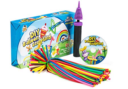Learn & Climb Balloon Animal Kit, Complete Twisting & Modeling Balloon Kit with 100 Balloons for Balloon Animals, Balloon Pump, and DVD & More. Great for Boys, Girls & Adults