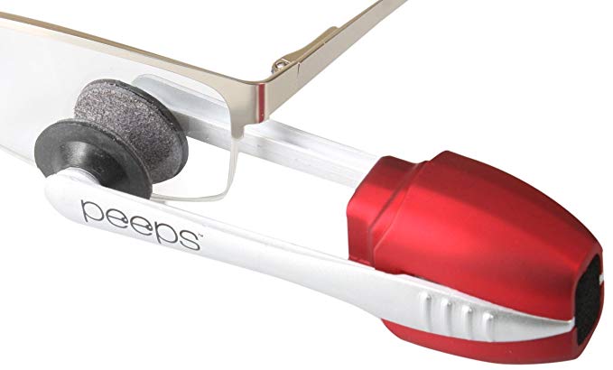 Peeps Eyeglass Cleaner - Lens Cleaner for Eyeglasses, Sunglasses, and Eyewear - Soft Touch Red