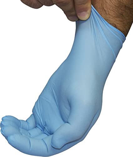 The Safety Zone GNPR-SM-1E Powder Free Disposable Blue Nitrile Gloves, Small (Box of 100)