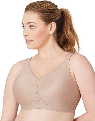 Glamorise Women's Full Figure MagicLift Plus Size Seamless Wirefree Back Close Sports Bra #1006