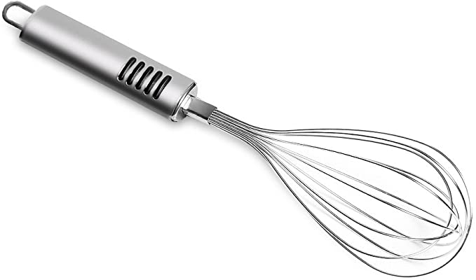 Balloon Whisk Made of Stainless Steel with Aluminum Handle Silver 11-inches by Topenca Supplies