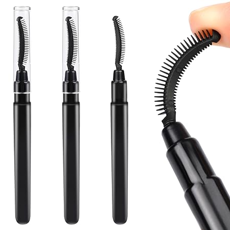 3 Pcs Silicone Lash Brush Mascara Eyelash Separator Eyelash Comb Eyebrow Brush Eyelashes Definer with Dust Lid Lash Separating Comb Brow Grooming Brush