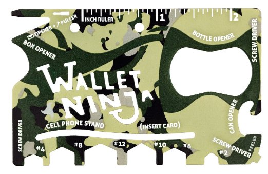 Wallet Ninja 18-in-1 Multi-purpose Credit Card Size Pocket Tool Camo