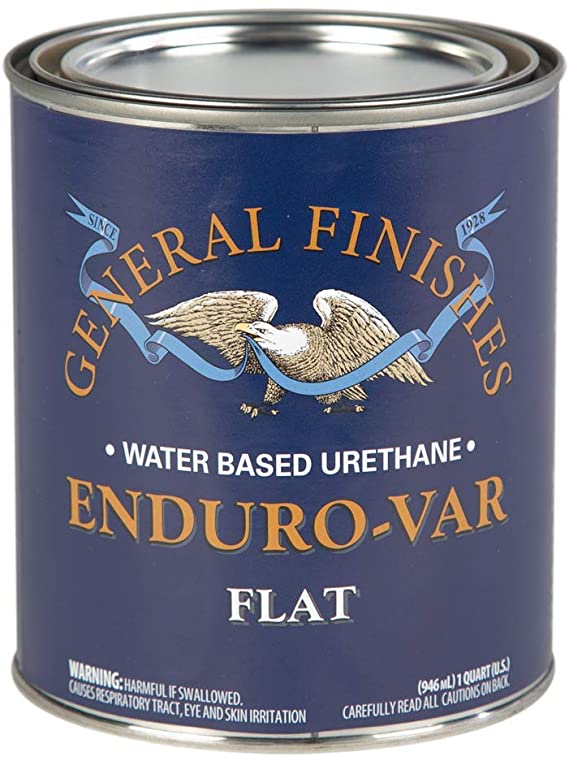 General Finishes Enduro-VAR Water Based Urethane Topcoat, 1 Quart, Flat