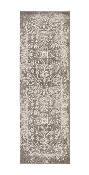 Rivet Charcoal Distressed Medallion Rug, 2'8" x 8'