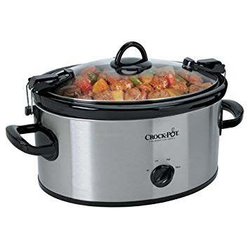 Crock-Pot SCCPVL600S Cook N Carry 6-Quart Oval Manual Portable Slow Cooker, Stainless Steel (Renewed)