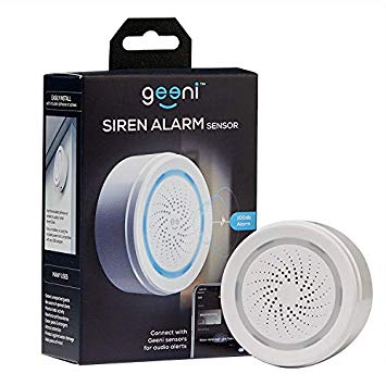 Geeni Wi-Fi Smart Wireless Siren Alarm Sensor, No Hub Required, White