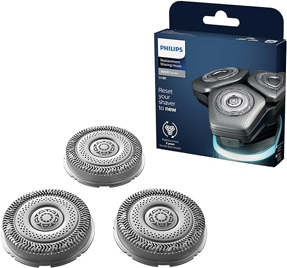 Philips SH91/50 Shaver Series 9000 Replacement Shaving Heads SH91/50 Dual SteelPrecision Blades Fits S9000 (S9xxx) Not Compatible w/Older S9000 Silver, (Replaces SH90/70, SH98/70, and SH98/80)