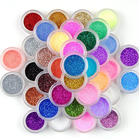 45 Color Nail Art Makeup Decoration Glitter Dust Powder
