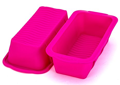 Tosnail Eco-friendly 10 X 5 X 3 Inch Silicone Bread Mold and Loaf Pan, Set of 2