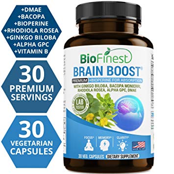 Biofinest Advanced Brain Booster Supplement - Memory, Focus and Clarity Formula - Nootropic Pills for Optimal Performance, Mood and Anti Anxiety, Stress Relief and Relax (30 Capsules)