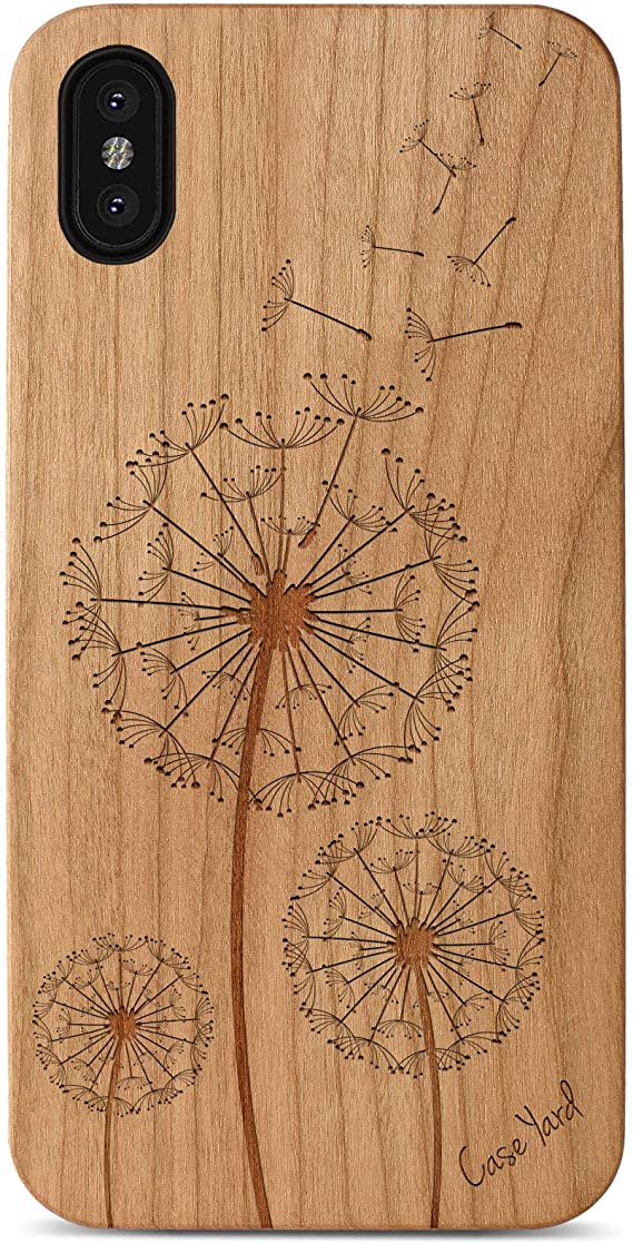 Case Yard Anti-Scratch Shock Proof Cellphone case for iPhone 11 Pro Full Body Protection Phone case Dandelion Cherry Wood Engraved Design Supports Wireless Charging Comfortable Handy case