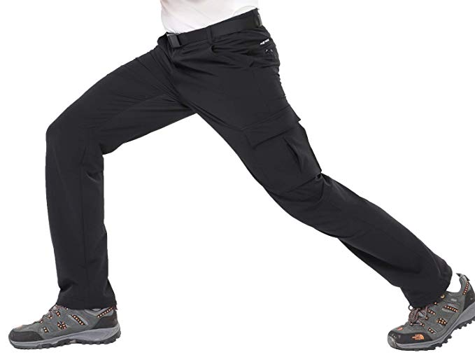 MIER Men's Sports Pants Warm-Up Pants with Zipper Pockets for Workout, Gym, Running, Training, Black