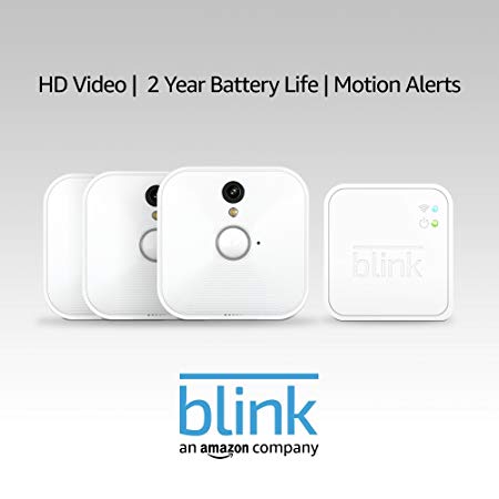 Blink Home Security Camera System, Wireless, Motion Detection, iOS & Android App, HD Video, 1 Year Battery Life, Free Cloud Storage - 3 Camera Bundle
