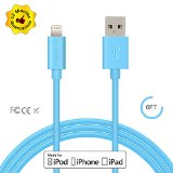 iPhone Charger Cable Cambond Data Sync and USB to lightning Cable for iPhone 6s  6s Plus iPhone 6  6 Plus iPhone 5s 5c 5 iPad Air 2 Mini 2  3  4 iPad Pro iPad 4th iPod touch 5th Blue 6ft