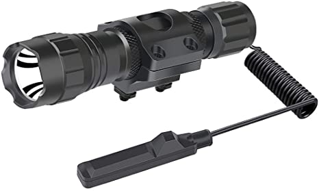 Feyachi FL22-MB Tactical Flashlight 1200 Lumen LED Weapon Light with Low Profile M-Lok Flashlight Mount,Rechargeable Batteries and Pressure Switch Included