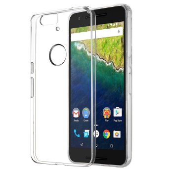 MXx - Google Nexus 6P Case - [Transparent] Seamless Clear Hard Back Panel Thin Smartphone Cover   Scratch Resistant   High-Grade   TPU/PC and Ultra Slim [Shock Absorbing, Bumper Case] (Crystal Plate)
