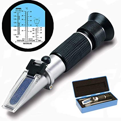 Antifreeze Refractometer, GOCHANGE Professional Automatic Temperature Compensation Antifreeze Refractometer for Frost Protection, Water Wheels, Wiping Water and Battery Acid Tester