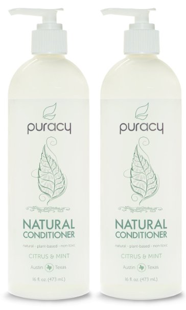 Puracy Natural Conditioner - Sulfate-Free - THE BEST Daily Hair Moisturizer - Clinically Superior Ingredients - Developed by Doctors for Men & Women - Citrus & Mint - 16 ounce (Pack of 2)