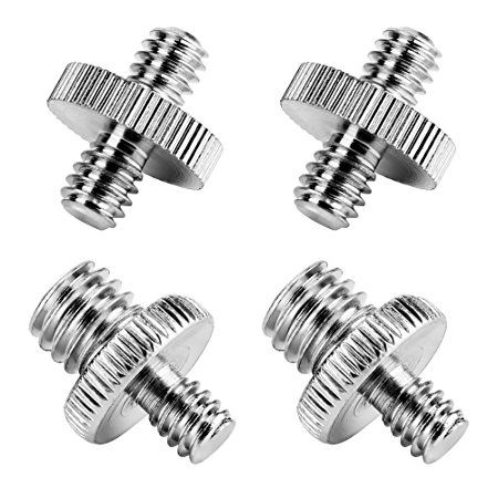 Mudder 1/ 4 Inch Male to 1/ 4 inch Male Screw 1/ 4 Inch Male to 3/ 8 Inch Male Threaded Screw Adapter for Camera/ Tripod/ Monopod/ Ballhead/ Light Stand (4 Pieces)