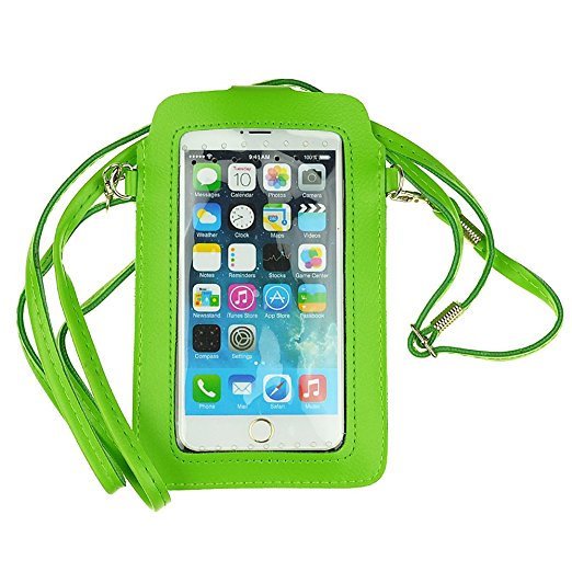 Premium Universal PU Leather Wommen Shoulder Bag Mobile Phone bag Case Pouch for Apple iphone 6 Plus 5.5'' / Samsung Galaxy Note 3 / Note 4 / Note Edge / Samsung Mega 6.3 / Nokia Lumia 1520 (Green)