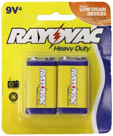 Rayovac Heavy Duty 9V Batteries, D1604-4TD, 4-Pack