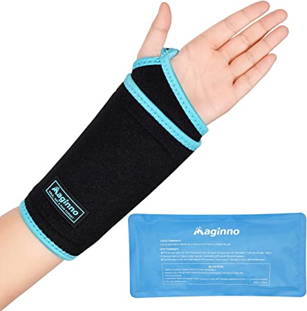 Maginno Wrist Gel Ice Pack for Injuries, Reusable Hand Support Brace Ice Wrap, Hot & Cold Compress Hand Ice Pack for Carpal Tunnel, Wrist Sprains, Trigger