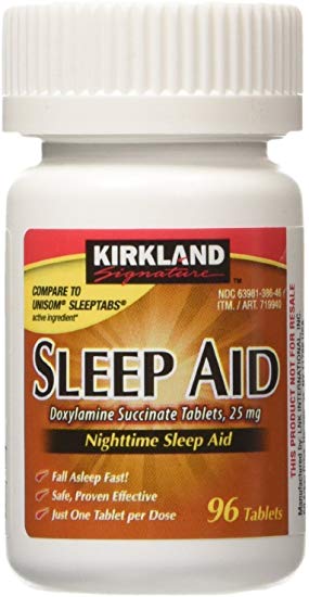 Kirkland Signature Sleep Aid Doxylamine Succinate 25-mg 96 Tabs, 2 Pack