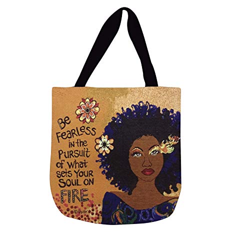 Shades of Color Woven Tote Bag, Soul On Fire, 17 x 17 inches (WTB112)