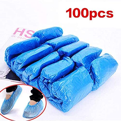 100Pcs Shoe Covers Disposable,Plastic Shoe & Boot Covers Waterproof Boot Shoe Covers