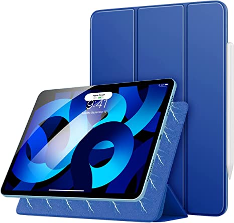 MoKo Magnetic Case for iPad Air 5th/4th Generation 10.9 Inch 2022/2020, Auto Wake/Sleep, Support 2nd Pencil Charging, Magnetic Back Shell Protective Smart Stand Cover for iPad Air 5/4 Case, Navy Blue