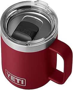 YETI Rambler 10 oz Stackable Mug, Stainless Steel, Vacuum Insulated with MagSlider Lid, Harvest Red