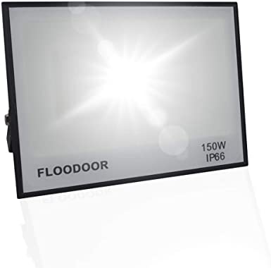 Floodoor Flood Lights, 150W LED Flood Lights 12,000lm 6500K Daylight White, IP66 Waterproof Ultra-Safe Flood Lights, Used in Park Construction, stadiums, Parking Lots and Other Places