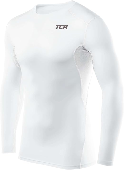 TCA Men's HyperFusion Compression Base Layer Top Long Sleeve Under Shirt - Mock Neck/Crew Neck