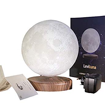 LEVILUNA 7.1''/18cm 3D Magnetic Levitate Moon lamp, Zeegine maglev Moon Light, Seamless & Wireless Charging, Magic Floating Night Light, Creative Gifts, Best Business Gift for Your Customer