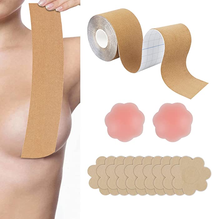 Breast Lift Tape for Lift Bra Tape Alternative of Breasts Boob Tape Invisible Athletic Tape Bob Tape for Push Up Body Tape