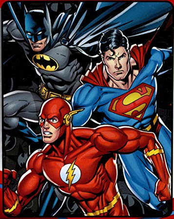 Northwest Justice League Trio Batman, Superman and Flash Fleece Throw Blanket - Soft and Warm