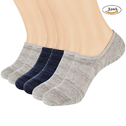 FAYBOX 5 Pack Heel Non Slip No Show Boat Socks Low Cut For Men