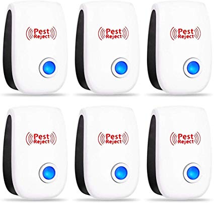 Bocianelli 2019 Upgrade Ultrasonic Repellent 6 Pack,Electronic Pest Repellent Indoor Plug in Indoor forBugs and Insects Mice Mosquito Spider Rodent Roach 1237