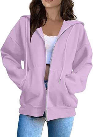 Womens Zip Up Hoodies Long Sleeve Oversized Sweatshirts Y2K Jacket Pockets Patchwork Design T-Shirt Hoodie for Women