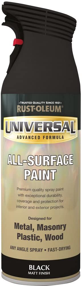 Rust-Oleum AE0160005E8 400ml Universal Spray Paint-Flat Black, Applicable