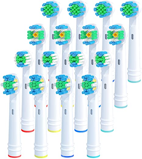 Replacement Brush Heads for Oral B (16 Count), Electric Toothbrush Heads Compatible with Oral B Braun Pro 1000, 7000/Pro 1000/500-Includes 4 Sensitive, 4 Floss, 4 Precision & 4 Whitening