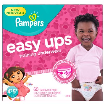 Pampers Girls Easy Ups Training Underwear, 4T-5T (Size 6), 60 Count - Packaging May Vary