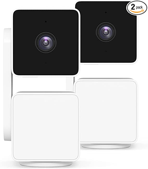 WYZE Cam Pan v3 Indoor/Outdoor IP65-Rated 1080p Pan/Tilt/Zoom Wi-Fi Smart Home Security Camera with Color Night Vision, 2-Way Audio, Compatible with Alexa & Google Assistant, White, 2-Pack